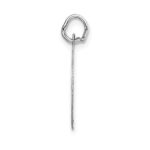 14K White Gold Medium Fancy Script Letter J Initial Charm - Image 2