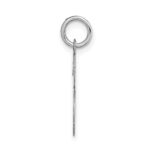 14K White Gold Medium Fancy Script Letter S Initial Charm - Image 2