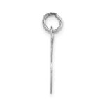 14k White Gold Large Fancy Script Letter K Initial Charm - Image 2