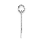 14k White Gold Large Fancy Script Letter M Initial Charm - Image 2