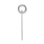 14k White Gold Large Fancy Script Letter V Initial Charm - Image 2