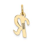 14k Small Script Letter R Initial Charm - Image 3