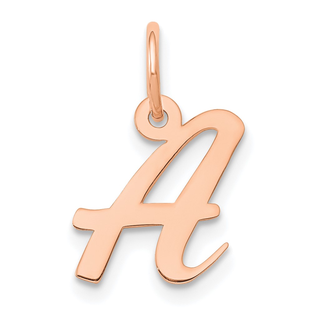 YC658RA.jpg 14k Rose Gold Small Script Letter A Initial Charm - Image 1