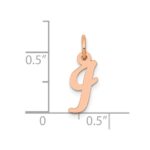 14k Rose Gold Small Script Letter I Initial Charm - Image 4