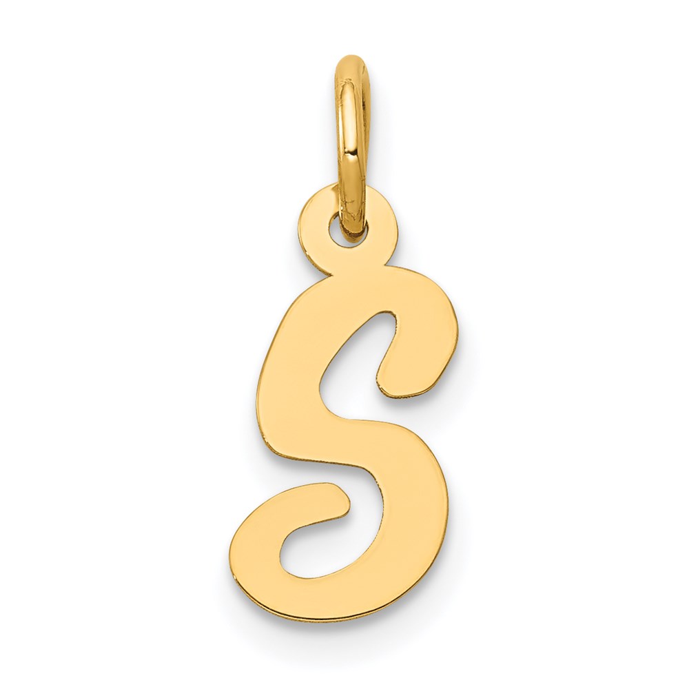 YC658S.jpg 14k Small Script Letter S Initial Charm - Image 1