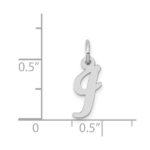 14k White Gold Small Script Letter I Initial Charm - Image 3