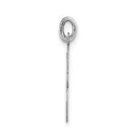 14k White Gold Medium Script Letter E Initial Charm - Image 2