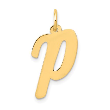 14k Large Script Letter P Initial Charm