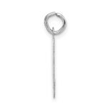 14k White Gold Large Script Letter M Initial Charm - Image 2