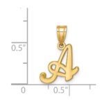 14KY Script Letter A Initial Pendant - Image 3