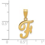 14KY Script Letter F Initial Pendant - Image 4