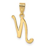 14KY Script Letter N Initial Pendant - Image 3
