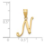 14KY Script Letter N Initial Pendant - Image 4