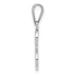 14KW White Gold Script Letter E Initial Pendant - Image 2