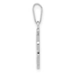 14KW White Gold Script Letter F Initial Pendant - Image 2