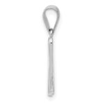 14KW White Gold Script Letter M Initial Pendant - Image 2