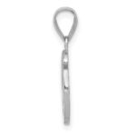 14KW White Gold Script Letter O Initial Pendant - Image 2