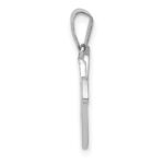 14KW White Gold Script Letter V Initial Pendant - Image 2