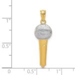 14k and White Rhodium Microphone Pendant - Image 4