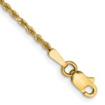 14K 1.5mm Diamond-cut Rope with Lobster Clasp Anklet