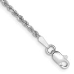 14K White Gold 1.75mm Diamond-cut Rope with Lobster Clasp Anklet