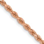 14K Rose Gold 2.25mm Diamond-cut Rope with Lobster Clasp Chain