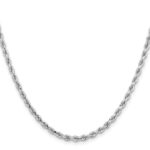 10k White Gold 3.25mm Diamond-cut Rope Chain - Image 2