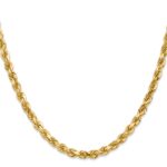 14K 4.5mm Diamond-cut Rope with Lobster Clasp Chain - Image 2