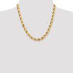 14K 8mm Diamond-cut Rope with Fancy Lobster Clasp Chain - Image 4
