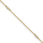 10k Polished Marquise CZ 4-Station Anklet