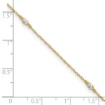 10k Polished Marquise CZ 4-Station Anklet - Image 5