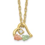 10K Tri-color w/12K Accents Diamond Black Hills Gold Necklace