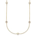 10K Polished CZ 7 Station Necklace