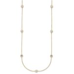 10K Polished CZ 7 Station Necklace - Image 2