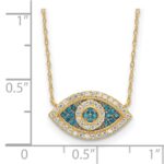 10K Polished CZ Evil Eye w/2 in ext Necklace - Image 4