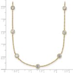 10k Polished Bezel-set Round CZ 9-Station 17.Necklace - Image 5