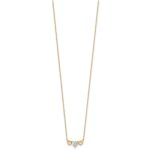 10k Polished Heart CZ Center with Two Open Hearts 18.Necklace - Image 2