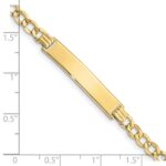 10k Semi-solid Curb Link ID Bracelet - Image 3