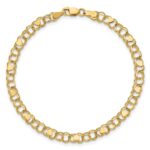 10k Double Link Heart Charm Bracelet - Image 5