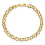 10k Hollow Double Link Charm Bracelet - Image 5