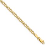 10k 3.5mm Solid Double Link Charm Bracelet