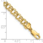10k 7in 5.5mm Solid Double Link Charm Bracelet - Image 2