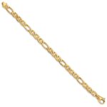 10k 6.5mm Solid Hand-Polished 3 & 1 Flat Anchor Bracelet - Image 2