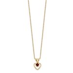 10k Madi K 3mm Garnet Heart Birthstone Necklace - Image 2