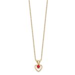 10k Madi K 3mm Ruby Heart Birthstone Necklace - Image 2