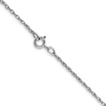 10k White Gold .7mm Carded Cable Rope Chain - Image 3
