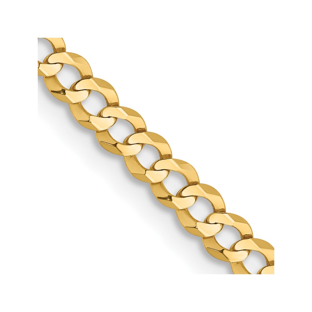 10LCB080.jpg 10K 3.1mm Lightweight Flat Cuban Chain - Image 1