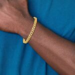 10k 6.8mm Hand-polished Flat Beveled Curb Link Bracelet - Image 5