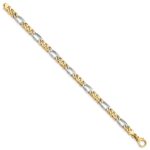10k Two-tone 6.1mm Hand-polished Fancy Link Bracelet - Image 3