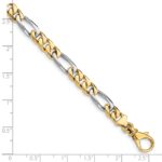 10k Two-tone 6.1mm Hand-polished Fancy Link Bracelet - Image 2